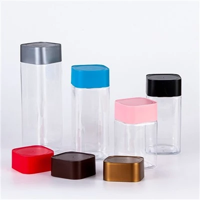 500mlプラスチックキャンディスクエアジャー