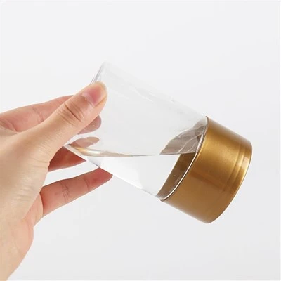 260ml ゴールド蓋付きプラスチック丸瓶